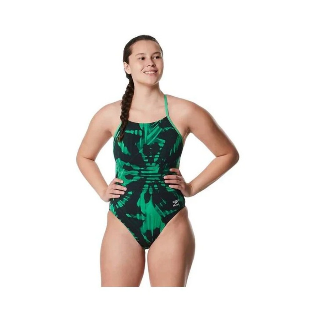 Speedo Endurance+ Racing Cut Swimsuit Women 20 One Back Competition Reflected